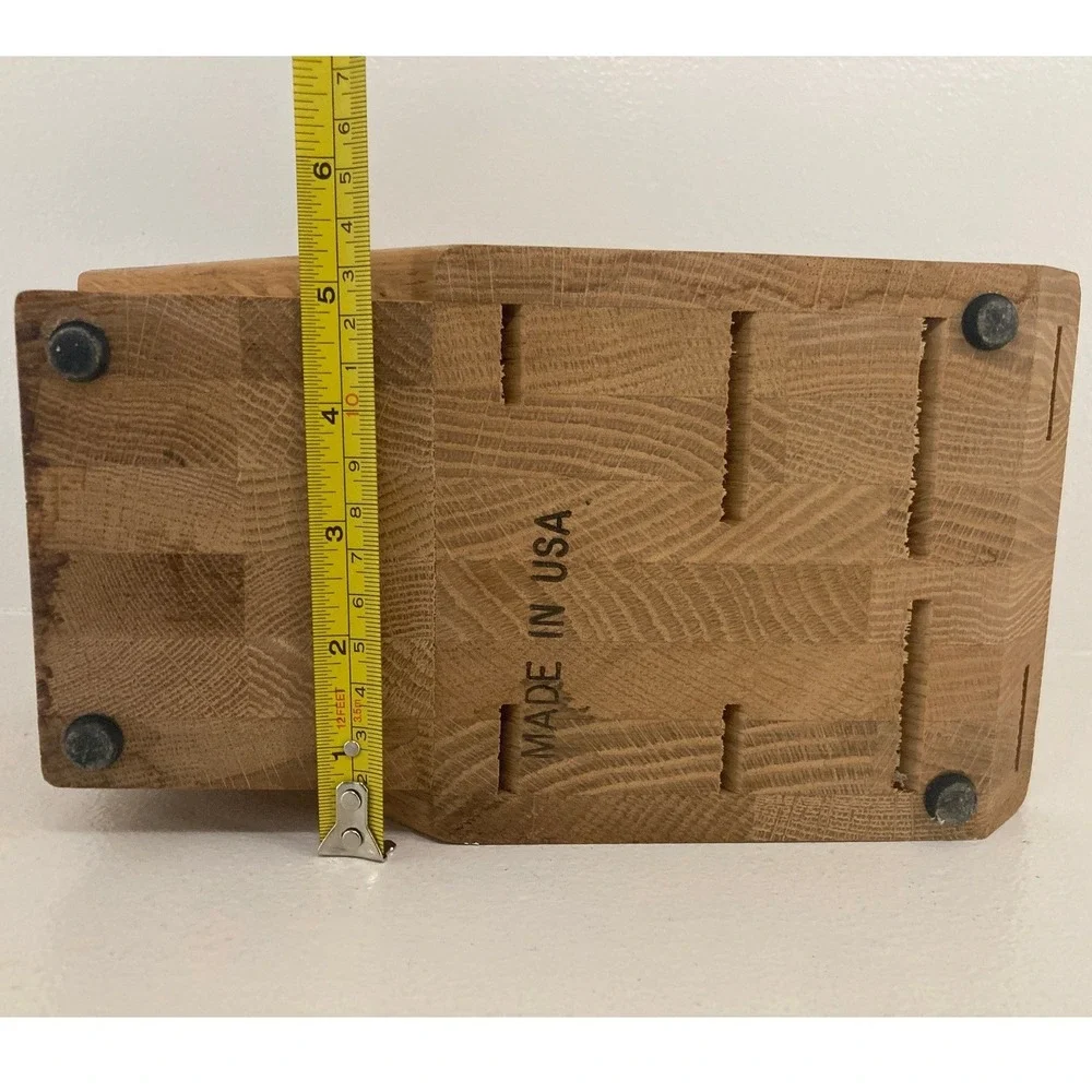 VTG CUTCO Honey Oak Solid Wood 10 Slot Homemaker Knife Block USA Made Cookware